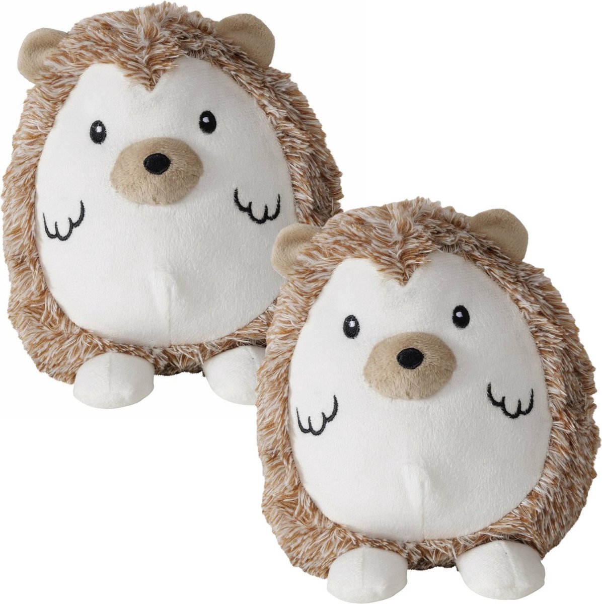 Boltze Deurstopper gewicht - 2x - dieren thema Egel - 1 kilo - lichtbruin - 16 x17 cm - buiten/binnen deuren