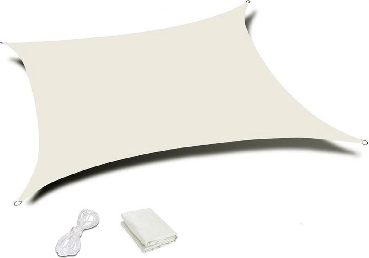 Schaduwdoek waterdicht - beige - 4x4 m - UV-bestendig