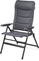 Campart Campingstoel CH-0662 - Vouwstoel - Verstelbare standen en opvouwbaar - Lichtgewicht - Aluminium frame en gemakkelijk te reinigen - Gepolsterd Textilene - Grijs