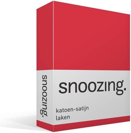 Attent Bloemlezing lexicon Snoozing - Katoen-satijn - Laken - Tweepersoons - 200x260 cm - Rood |  bol.com