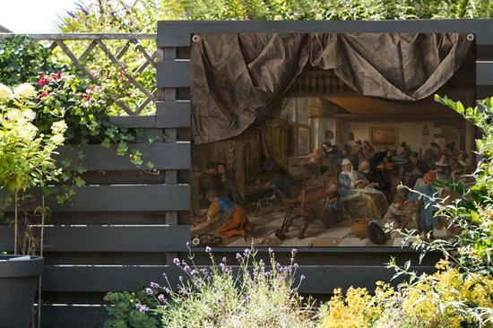 The life of man - Peinture de Jan Steen Garden poster 160x120 cm - Toile de jardin / Toile d'extérieur / Peintures d'extérieur (décoration de jardin) XXL / Groot format!