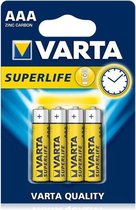 Varta Superlife AAA, Batterie à usage unique, AAA, Alcaline, 1,5 V, 4 pièce(s), Multicolore