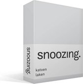 Snoozing - Laken - Katoen - Eenpersoons - 150x260 cm - Grijs