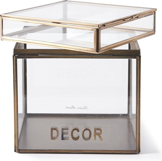 Universeel George Hanbury accent Rivièra Maison French Glass Display Box - 20x20cm - Decoratieve Opbergbox -  Glas -... | bol.com