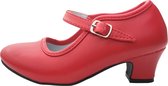 Spaanse Prinsessen schoenen rood maat 37 - valt als maat 35 (binnenmaat 22,5 cm) bij jurk