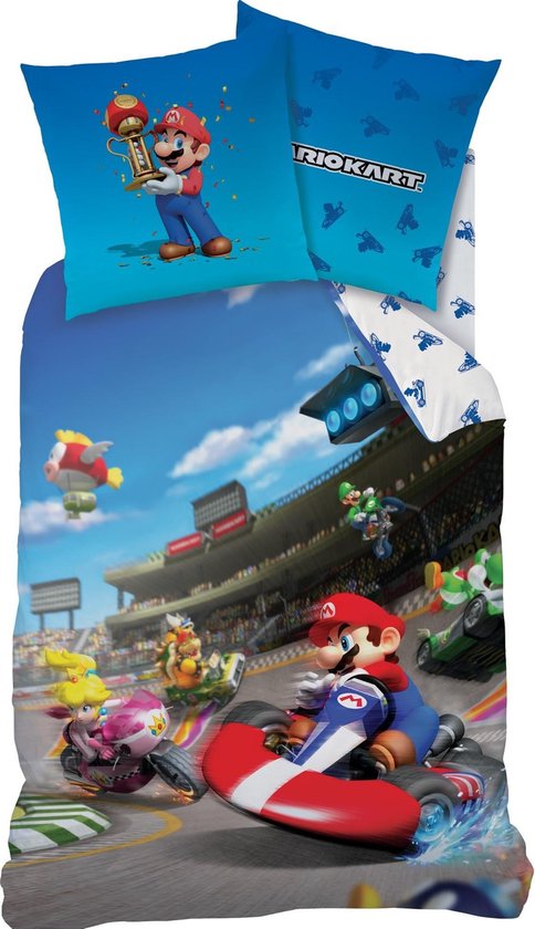 Mario Mario Kart Winner - Dekbedovertrek Eenpersoons - 140 x cm - Katoen | bol.com