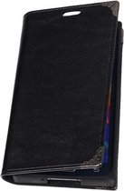 BestCases.nl TPU Map Booktype Hoes voor Samsung Galaxy E5 - Zwart