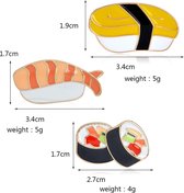3 Stuks Leuke Sushi Kledingspelden Set - Kledingsierraad - Decoratie - Speld - Pin - Dieren