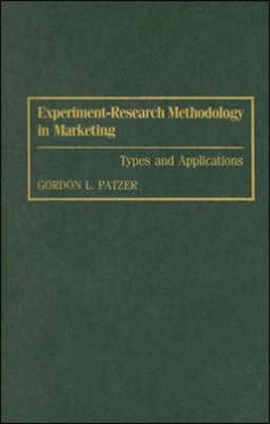 Experiment-Research Methodology in Marketing - cover