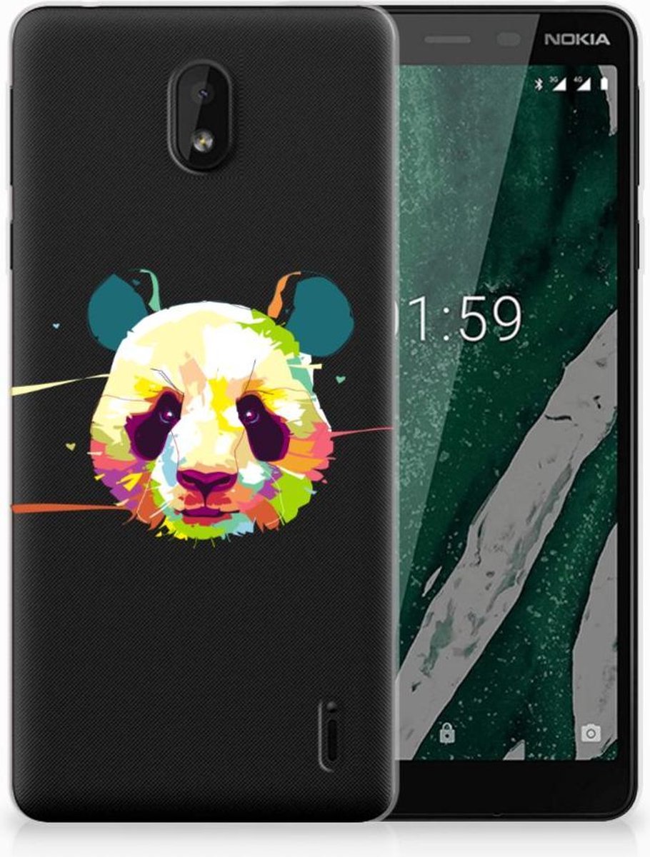 Nokia 1 Plus Telefoonhoesje met Naam Panda Color