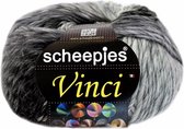 AANBIEDING: Scheepjes vinci 21 grijs zwart. PAK MET 10 BOLLEN a 100 GRAM. KL.NUM. 463. INCL. Gratis Digitale vinger haak en brei toerenteller.