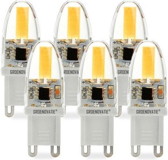 Groenovatie LED Lamp G9 Fitting - 1,5W - COB - 48x16 mm - Dimbaar - 6-Pack  - Warm Wit | bol.com