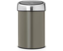 Brabantia Touch Bin Prullenbak - 3 liter - Badkamer - Platinum / Matt Steel deksel