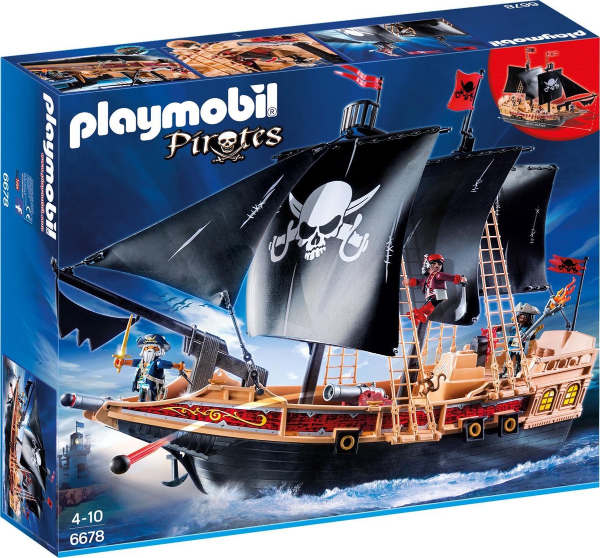 ga sightseeing decaan In beweging Playmobil Piratenschip - Aanvalsschip - 6678 | bol.com