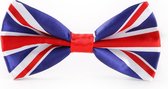 Brits Vlinderdasje met print van de Britse vlag. Verenigd Koninkrijk -  Engels vlinderstrikje - verstelbare vlinderstrik