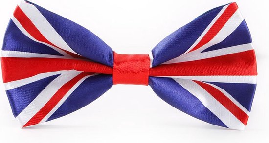 Brits Vlinderdasje met print van de Britse vlag. Verenigd Koninkrijk -  Engels vlinderstrikje - verstelbare vlinderstrik