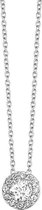 New Bling 9NB 0192 Zilveren collier met hanger - zirkonia rond - lengte 40 + 5 cm - zilverkleurig