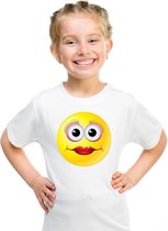 Smiley/ emoticon t-shirt diva wit kinderen XS (110-116)