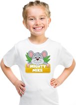 Mighty Mike t-shirt wit voor kinderen - unisex - muizen shirt S (122-128)