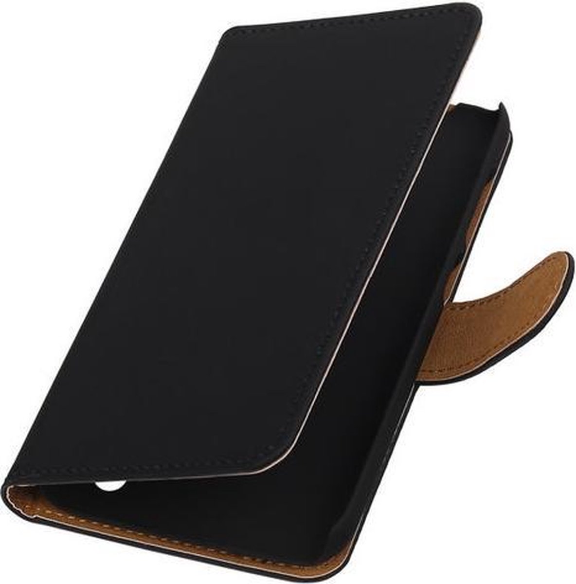 Huawei Y625 - Effen Zwart Booktype Wallet Hoesje