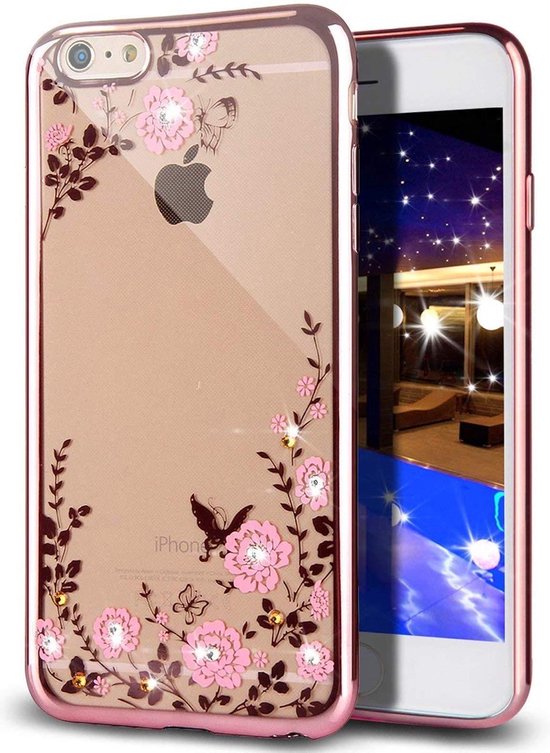 Étui transparent à fleurs pour Apple iPhone 6s / 6 Rose Gold - Étui en  silicone TPU... | bol