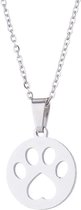 24/7 Jewelry Collection Hondenpoot Ketting - Cirkel - Zilverkleurig