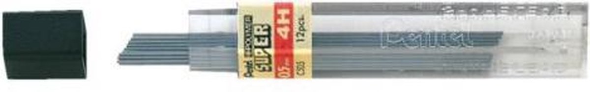 Potloodstift Pentel 0.5mm zwart per koker 4H