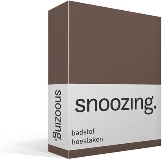 Snoozing - Badstof - Hoeslaken - Tweepersoons - 120/130/140x200 cm - Taupe