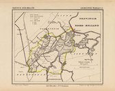 Historische kaart, plattegrond van gemeente Warmond in Zuid Holland uit 1867 door Kuyper van Kaartcadeau.com