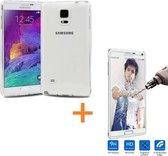 Transparante Silicone hoesje Samsung Galaxy Note 3 met tempered glas screenprotector