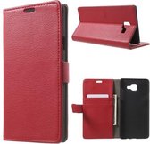 Litchi Cover wallet case hoesje Samsung Galaxy A5 2016 rood