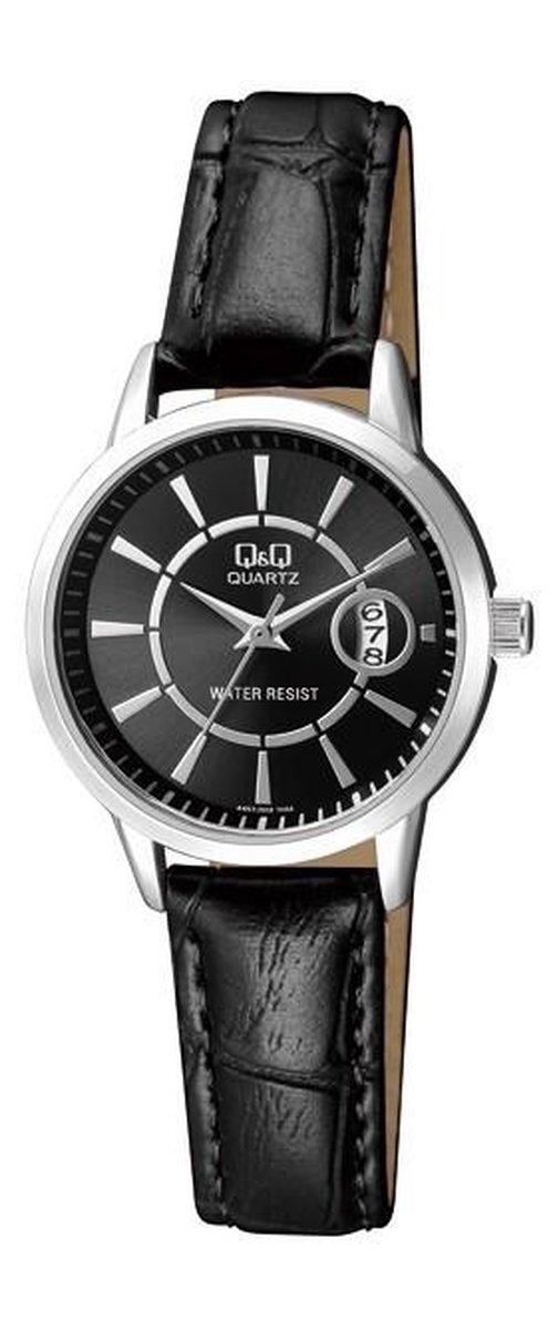 QQ Dames horloge -zwart met datum -A457J302Y