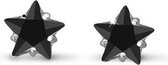Silventi 921175806 Zilveren oorstekers - Ster zirkonia 8 mm - Zilverkleurig / Zwart