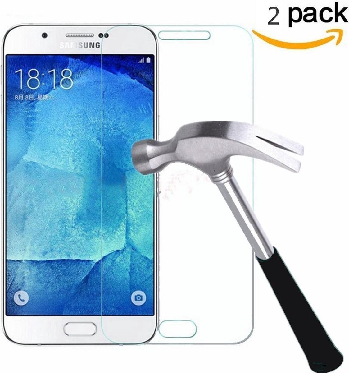 2X Samsung Galaxy J7 2017 Glazen tempered glass / Screenprotector (0.3mm