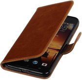 Zakelijke Book Case Telefoonhoesje Geschikt voor de HTC One X9 - Portemonnee Hoesje - Pasjeshouder Wallet Case - Bruin