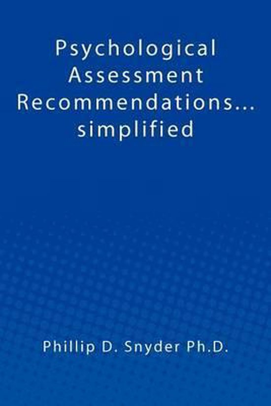 Psychological Assessment Recommendations...simplified - cover