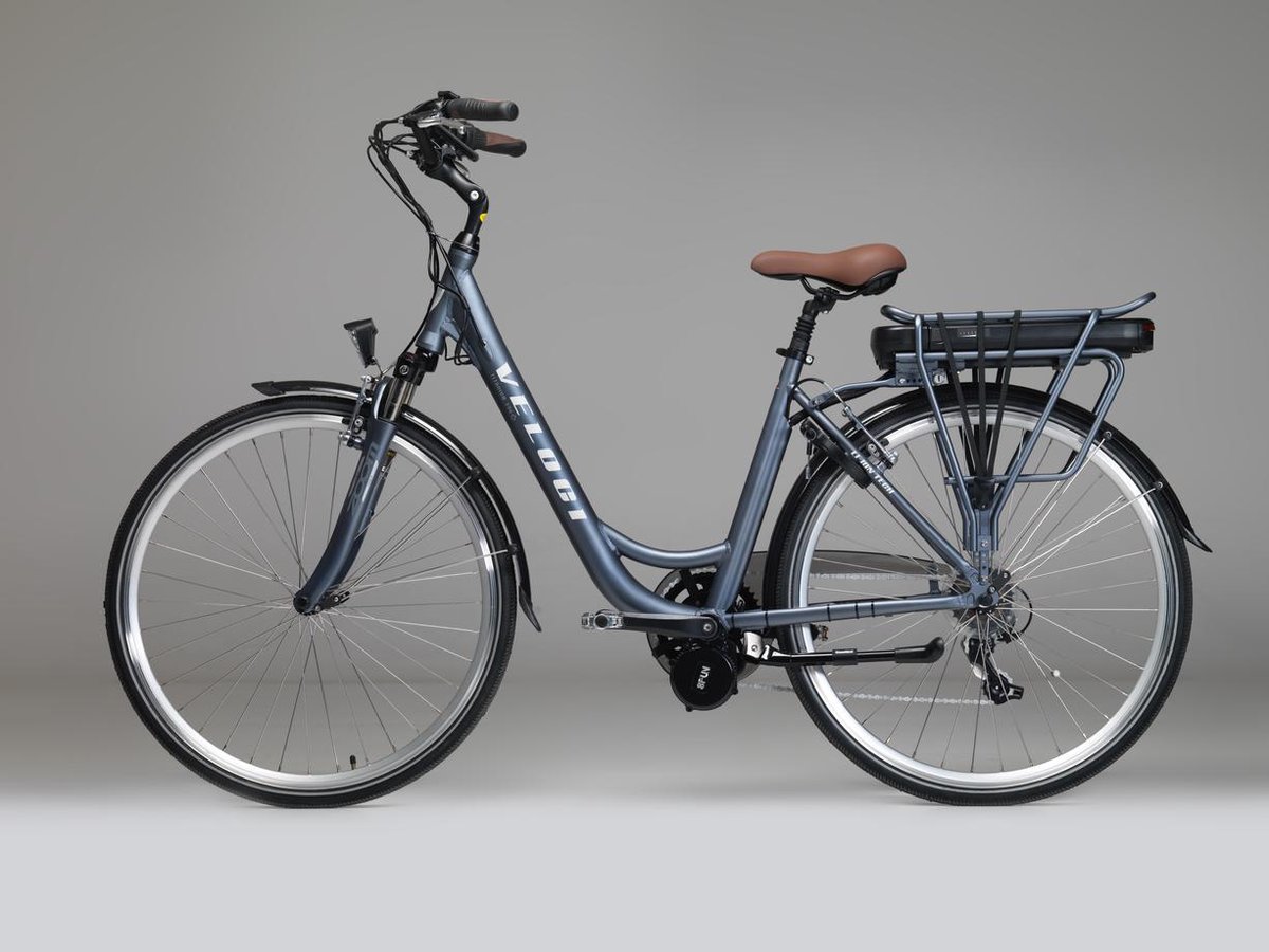 Veloci E-bike Connect - Elektrische fiets met middenmotor - Dames - maat 48  - Silver Grey | bol.com