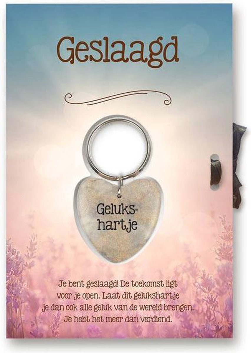Gelukshart Sleutelhanger Giftcard Geslaagd