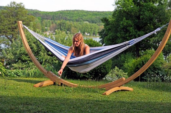 Amazonas Hangmat Apollo Set marine -Eenpersoons hangmat met standaard