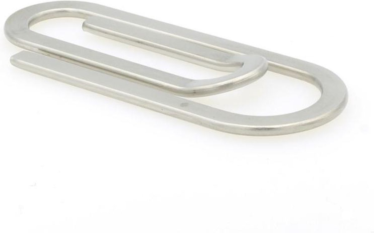 (TIP) Mr. Pefe Geldclip Paperclip Design Zilverkleurig