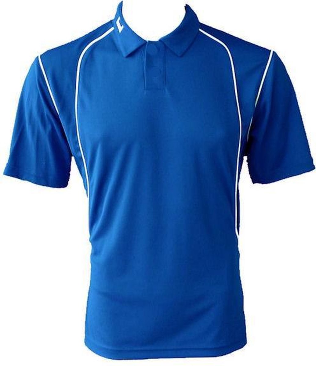 KWD Poloshirt Victoria korte mouw - Kobaltblauw/wit - Maat L