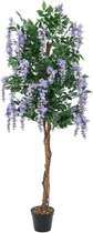 Europalms Kunstplant - Blauweregen kunstboom - met bloemen - paars - 150cm