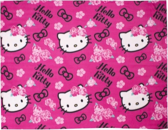 borst thee verzekering Hello Kitty fleece deken, plaid 150 x 120 cm. | bol.com