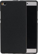 Zwart Zand TPU back case cover hoesje voor Huawei P8