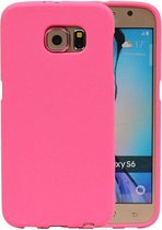 Roze Zand TPU back case cover cover voor Samsung Galaxy S6