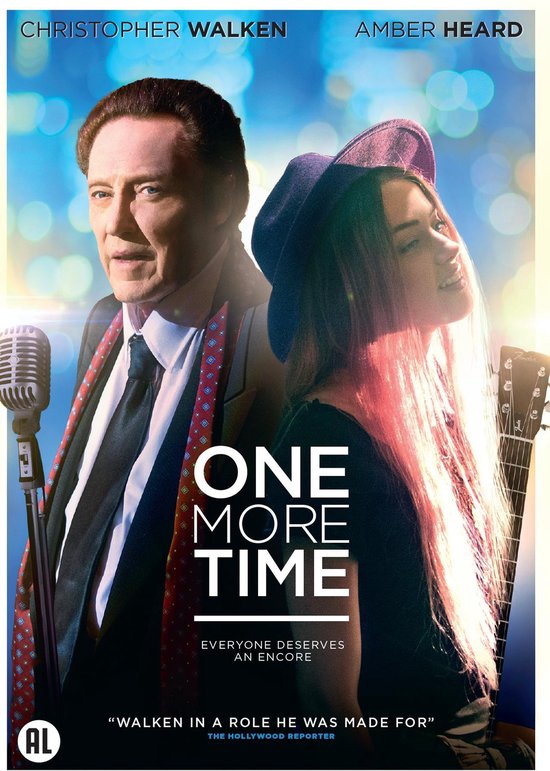 Christopher Walken et Amber Heard sur l'affiche de "One More Time". Walken porte un costume et une cravate, Heard un chapeau violet.