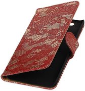 Mobieletelefoonhoesje.nl - Huawei Nexus 6P Hoesje Bloem Bookstyle Rood