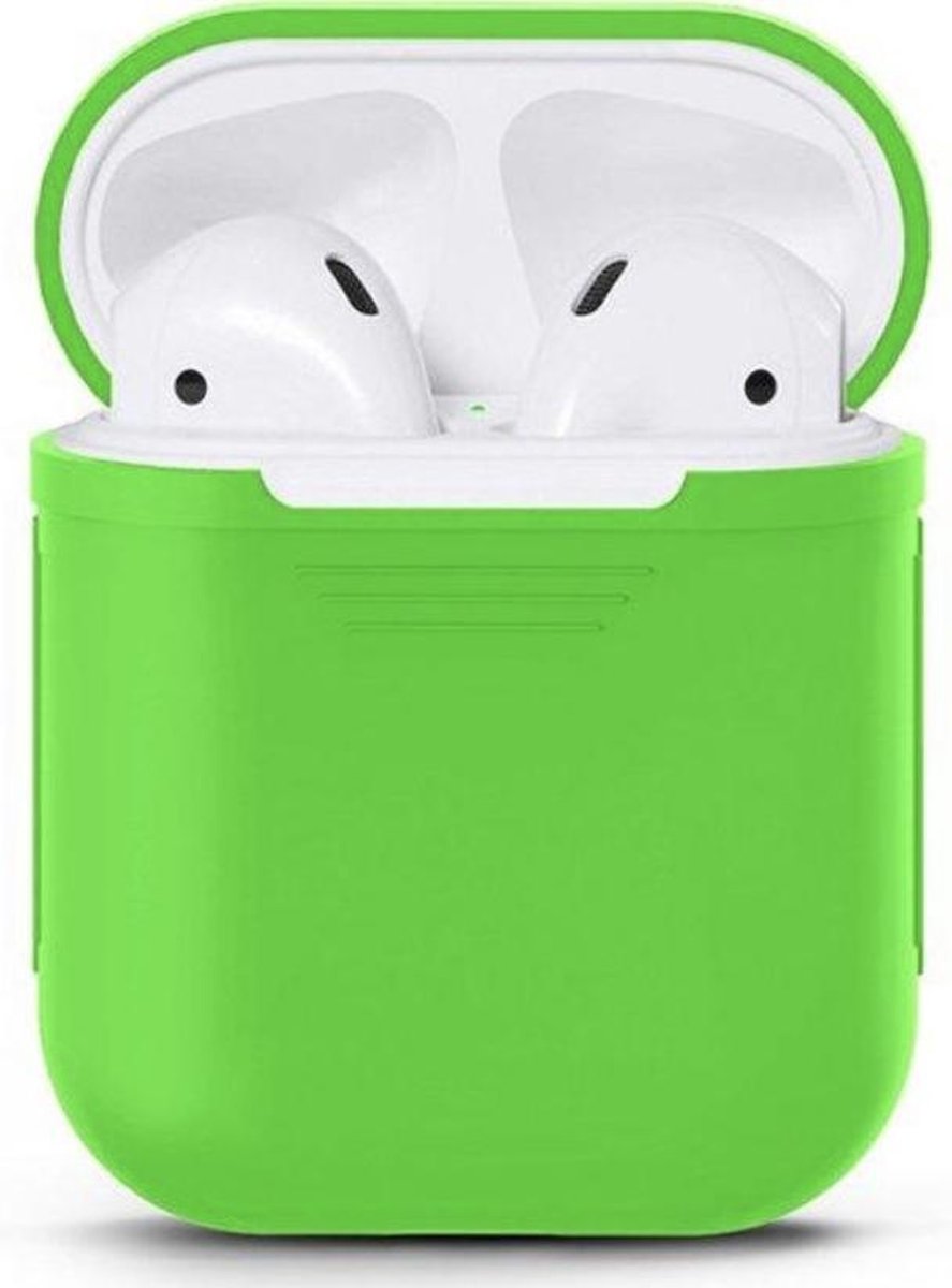 Airpods Silicone Case Cover Hoesje geschikt voor Apple Airpods - Groen