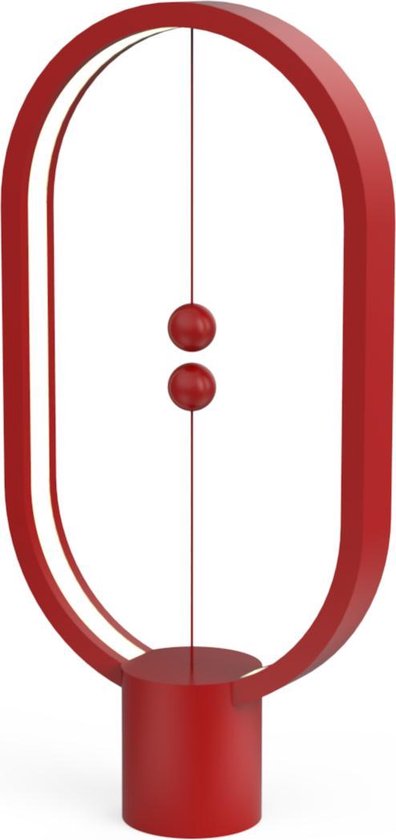 DesignNest Heng Balance Lamp USB - Ovaal - Hoogte 40 cm - Rood - kunststof