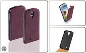 Vintage Flip Case Leder Cover Hoesje Samsung Galaxy S4 i9500 Ruby